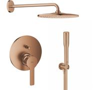 Set soffione doccia con braccio Grohe Rainshower Mono 26558DL0, rubinetto per vasca e doccia Grohe Lineare 24064DL1, 26658DL0, 27400DL0, 28388DA1