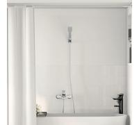 Set soffione doccia cromato G 1 2" in ottone con doccetta e tubo, soffione quadrato con 5 tipi di getto, orientabile, risparmio idrico, ideale per bagno e cabina doccia