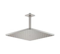 set soffione doccia Grohe Rainshower 310 Mono Cube con braccio a soffitto 142 mm, colore supersteel - 26566DC0