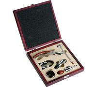 SET SOMMELIER VINO 6 PEZZI ACCESSORI SCATOLA IN LEGNO -