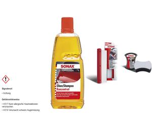 Set SONAX 03143000 GlanzShampoo Concentrato 1 L Includi MultiSchwamm FlexiBlade