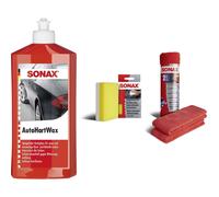 Set SONAX Auto Cera 500 ML Incl. Fazzoletti Microfibra Applikationsschwamm