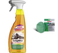 Set SONAX Cockpitstar Pulitore Plastica 750 ML Incl. Spugna Pulizia Microfibra