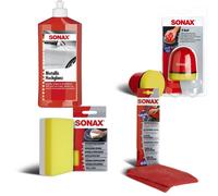 Set SONAX Metallichochglanz 500 ML Panno Microfibra P-Ball Applikationsschwamm