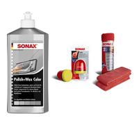 Set SONAX Polish E Cera Color NanoPro Argento/Gruppo 500 Ml Inclusi Panni P-Ball