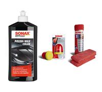 Set SONAX Polish & Wax Color Nanopro Rosso 500 ML Incl. Teli IN Microfibra