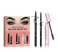 Set sopracciglia Deluxe - Kit completo per sopracciglia naturali o definite con pennellino per modellare con precisione, matita per riempire senza lasciare tracce e gel trasparente per