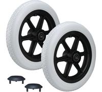 Set Sostituzione di 2 Ruota Posteriore Manuale per Sedia a Rotelle, Non Gonfiabile, Accessori per Carrozzina Disabili,Grigio
