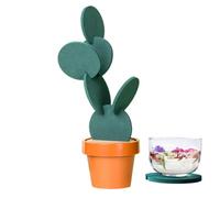 Set Sottobicchieri Cactus - Set Sottobicchieri Cactus Per Bevande | Protezione Creativa Per Il Tavolo Con Portavaso, Decorazione Per Il Bar Di Casa E Decorazioni Per La Scrivania
