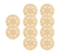 Set sottobicchieri in legno - Tappetini per tazze geometrici da 10 pezzi | Sottobicchieri per tazze da tè caffè resistenti calore, cucina domestica, scrivania, soggiorno, bar, set regalo decorati