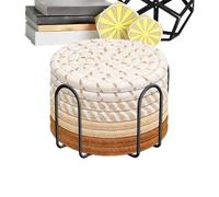 Set sottobicchieri per bevande in tessuto di cotone - Confezione di sottobicchieri assorbenti, design minimalista marrone | Protezioni da tavolo in tessuto morbido per l'arredamento del soggiorno, del