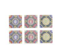 Set sottobicchieri Sicilia quadrati in ceramica, da 6 pezzi