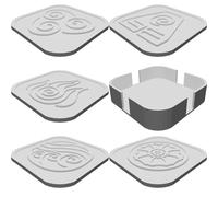Set Sottobicchieri Simboli Avatar con Supporto Loto 4 Elementi Stampato