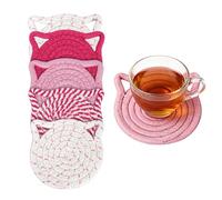 Set sottobicchieri - Tamponi per bevande in cotone 11x11 cm, Protezioni assorbenti per tavolo, Collezione di poggiatazze da 6 pezzi | Elegante portabicchieri per la casa, la camera da