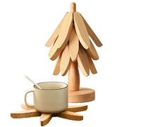 Set Sottopentola Per Albero In Legno Di Noce, Set Treppiede A Forma Di Albero, A Forma Di Naturale, 4 Treppiedi E 1 Supporto, Tovaglietta Da Cucina Pieghevole Per Caldi, Pentole, Padelle