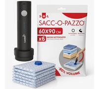 Set Sottovuoto Salvaspazio con Pompa Elettrica Ricaricabile USB C 6 Sacchetti
