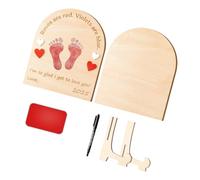 Set souvenir in legno con impronte di piedi del bambino, con penna per custodire ricordi di neonati e decorazioni per la cameretta dei bambini