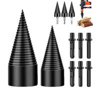 Set spaccalegna conico con punte coniche da 32 mm + 42 mm, punte per spaccalegna da ardere, spaccalegna a spirale, spaccalegna a vite conica per la casa (32 mm + 42 mm)