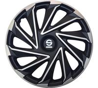 Set 4 copricerchi 16" pollici copriruota auto Varese SPC1680SVBK argento nero SP