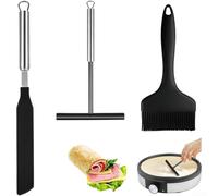 Set Spatole Crepes 3 Acciaio Antiaderente Set Spatole Crepes | Acciaio 304, silicone , antiaderente, lavabile in lavastoviglie, set da 3 pezzi