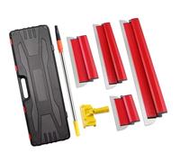 Set Spatole per Stucco Professionale in Acciaio Inox 25/40/60/80CM + Asta Telescopica 127CM (Valigetta) - Attrezzi per Lavori di Ristrutturazione Pareti e Soffitti