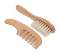 Set Spazzola Chioma e Pettine in Legno per Bagno Bebè | Superficie Liscia, per Cute e Pelle del Bebè, Uso Sotto Doccia e Cameretta