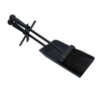 Set Spazzola e Pala Hearth Tidy Manico Nero Accessorio per Camino Spazza Vanga
