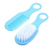 Set Spazzola e Pettine Massaggio per Ragazzo Ragazza Blu | Pp Tpe, Denti Circolari Delicati, per Ragazzo Ragazza e Bambina, Cura Quotidiana dei Chioma