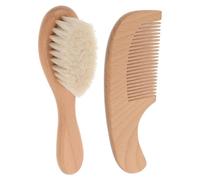 Set Spazzola e Pettine per Lavaggio Chioma Bebè in Legno