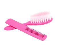 Set Spazzola Pettine Neonato Neonata Setole Morbide Colore Rosa Cura Capelli Bambina Neonati Idea Regalo Originale Nascita Compleanno