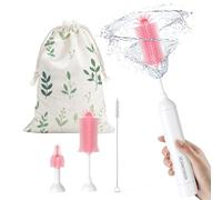Set Spazzole Elettriche Per Biberon SEANCHEER S02, Pulitore Portatile Elettrico Per Biberon Di Neonato, Alimentato Con Batterie AA & Impermeabile IPX7, Per Casa E Viaggio (Rosa)