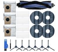 Set Spazzole Laterali Sacco Polvere Panno Scopa Compatibile con per eufy per Omn