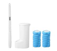 SET SPAZZOLE PER WC MONOUSO 16 PZ SOSTITUISCE TESTA IN SPUGNA MANICO LUNGO SUPPORTO DETERGENTE BAGNO PER PULIZIA MULTIUSO