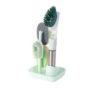 Set Spazzole Pulizia 4in1 per Cucina con Dispenser Sapone e Manico Lungo