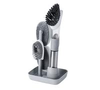 Set Spazzole Pulizia 4in1 per Cucina con Dispenser Sapone e Manico Lungo