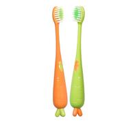 Set Spazzolini Bambini 2 Pezzi - Spazzolino Manuale Morbido A Forma Di Carota, Ideale Per Igiene Orale Dei Più Piccoli | Adatto Per Maschi Femmine 3+ Anni Da Usare In Casa O Durante Il Viaggio