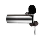 Set Spazzolone Bagno da Parete in Acciaio Inox Coperchio | Set per Pulizia Wc, Setole Dense e Delicate sulla Smaltatura, Colore Argento, per Casa e Ufficio