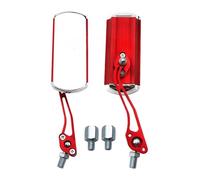 Set Specchietti Retrovisori Moto Moto Retrovisore Specchietto Bicicletta Passeggio Grandangolo Catariflettente Regolabile Manubrio(Rosso)