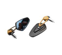 Set Specchietti Retrovisori Moto Moto Specchietto Maniglia Catariflettente Retrovisore Laterale Universale Accessori Modificati Ricambi Barra Estremità(Giallo)