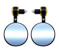 Set Specchietti Retrovisori Moto Per Cafe Per Racer Moto Specchietto Confezione 2 Retrovisore 22 Mm 7/8 Pollici Universale Manubrio(Giallo)