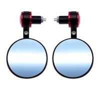Set Specchietti Retrovisori Moto Per Cafe Per Racer Moto Specchietto Confezione 2 Retrovisore 22 Mm 7/8 Pollici Universale Manubrio(Rosso)