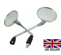 Set Specchietto Retrovisore Lato Convesso Vetro Classico Per Enfield Efi Cromo