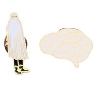 Set spilla da spillo: stetoscopio, cuore, cervello, denti - spille smaltate, Klein, Metallo non prezioso
