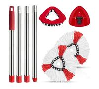 Set Spin Mop Compatibile con Vileda Turbo 2in1 EasyWring&Clean, 2 tamponi in microfibra+1 manico per mop+1 base per mop+1 pettine per spazzola per pulire Adatto a tutti i tipi di pavimento