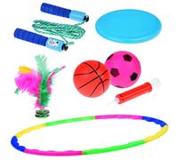 Set sportivo 5 in 1 per bambini - hula hoop, frisbee, corda per saltare, palline e volano con piume
