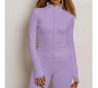 Set sportivo da donna con giacca e leggings elastici senza cuciture di colore rosa, pantaloni morbidi e modellanti, giacca e pantaloni casual adatti per fitness, allenamento, corsa, yoga e pilates, id