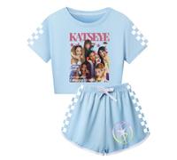 Set Sportivo Estivo da Ragazza con T-Shirt a Maniche Corte e Pantaloncini | Set casual e alla moda a due pezzi per ragazze, un regalo per gli amanti della musica, set per bambini