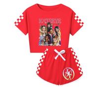 Set Sportivo Estivo da Ragazza con T-Shirt a Maniche Corte e Pantaloncini | Set casual e alla moda a due pezzi per ragazze, un regalo per gli amanti della musica, set per bambini