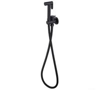 Set spray per WC rotondo, montaggio a parete, in acciaio inox, 1,5 m, colore: nero