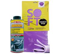 SET: Spray Protettivo Anticigolio LUBRIGRAPH, Ad Alta Resa Per Il Sottoscocca Della Vettura. Antiruggine, Non Cola 600ml + Panno In Lattice SOFT, Formato 30x30cm